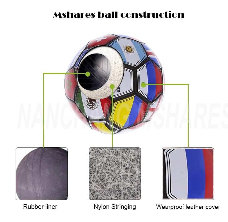 World Cup Flag Design Glossy PU Training Size 5 Soccer Ball