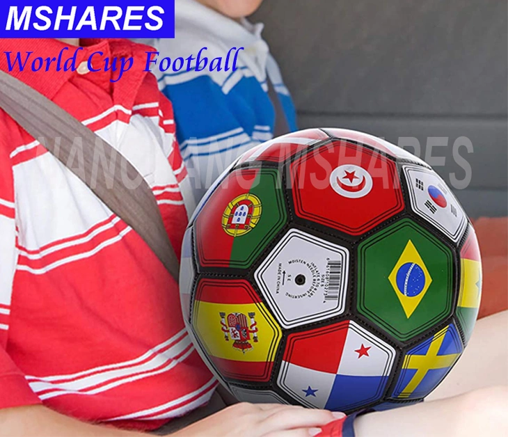 World Cup Flag Design Glossy PU Training Size 5 Soccer Ball