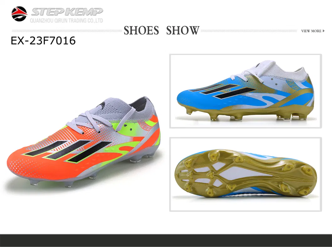 Soccer Cleats Football Shoes Non-Slip Spikes Lace-up Outdoor TF Turf Futsal Sneaker Ex-23f7016