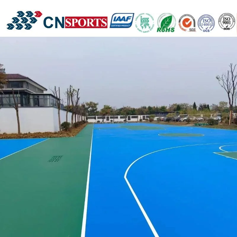 Outdoor All Weather High Performance Bright Colors Spu Rubber Sports Court Flooring