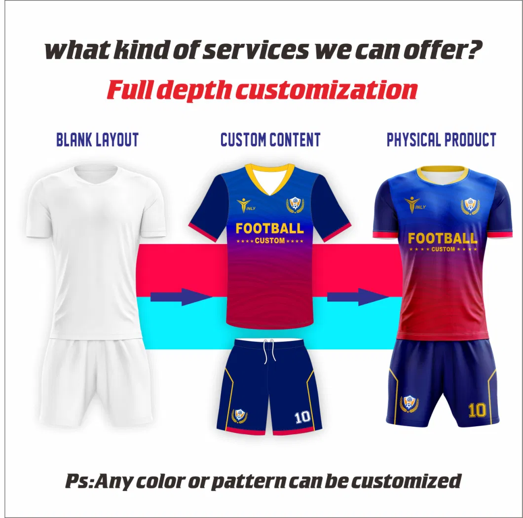 No. 1 New Design Football Shirts Custom Printed Customized Uniform Factory Soccer Jersey T-Shirt