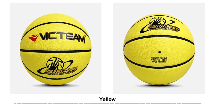 Custom Logo Yellow PU Basketball Ball for Training