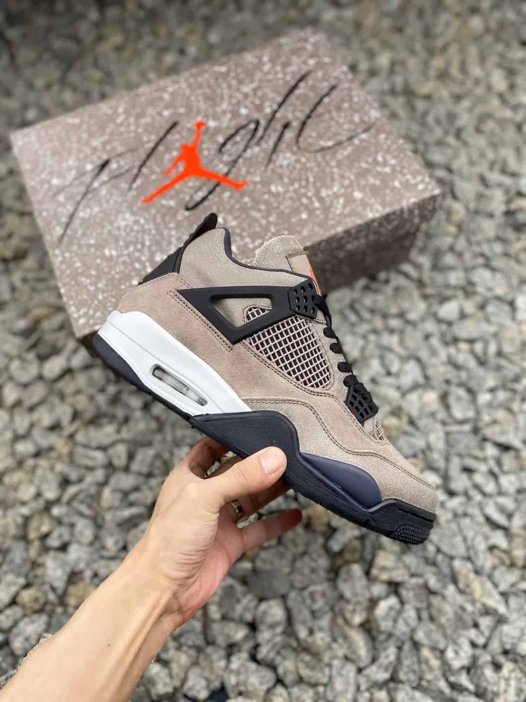 Men Air Jordan 4 Retro Taupe Haze Basketball Nike Shoes