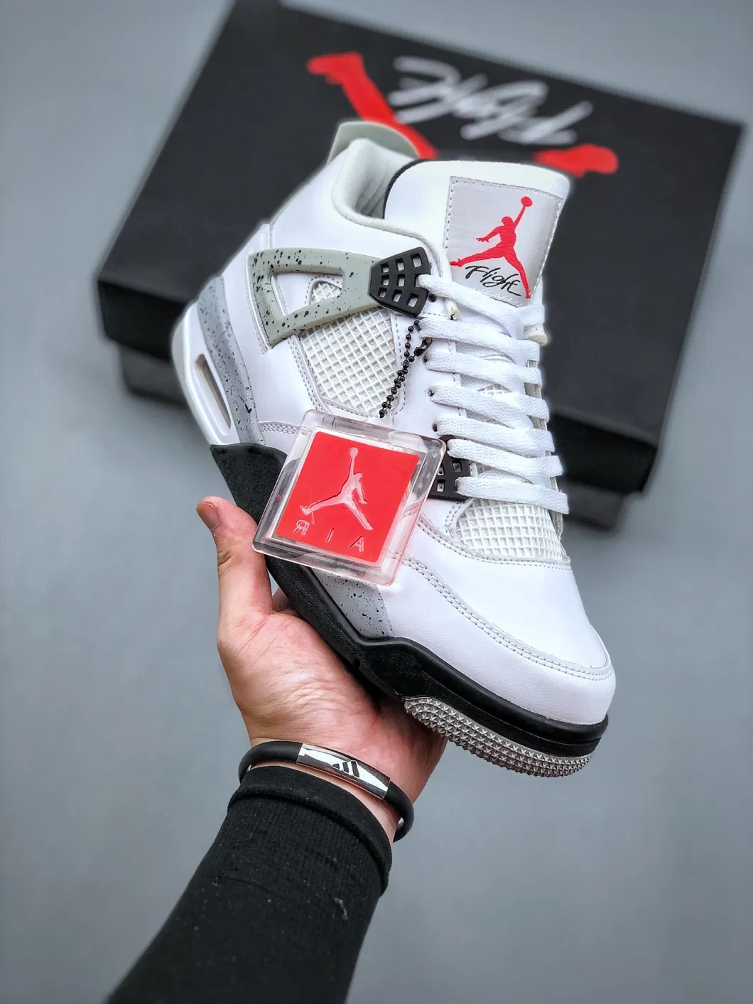 Fashion Air Jordan 4 White Cement Basketball Nike Shoes