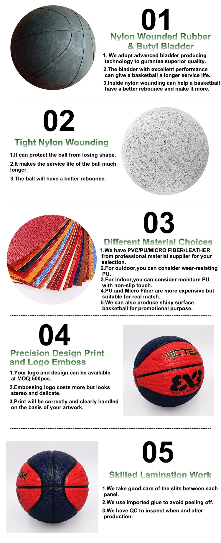 High Quality Size 6 Indoor Match 3X3 Basketball Ball