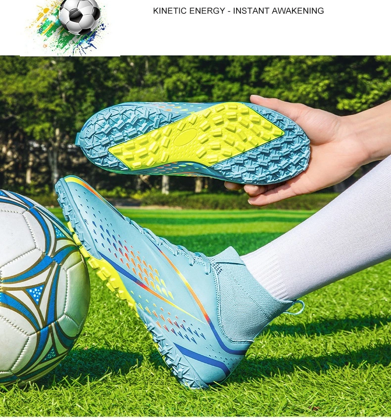 2023 New Arrival Youth Adults High-Tops AG/TF Soccer Futsal Training Sneakers Shoes Professional Football Boots