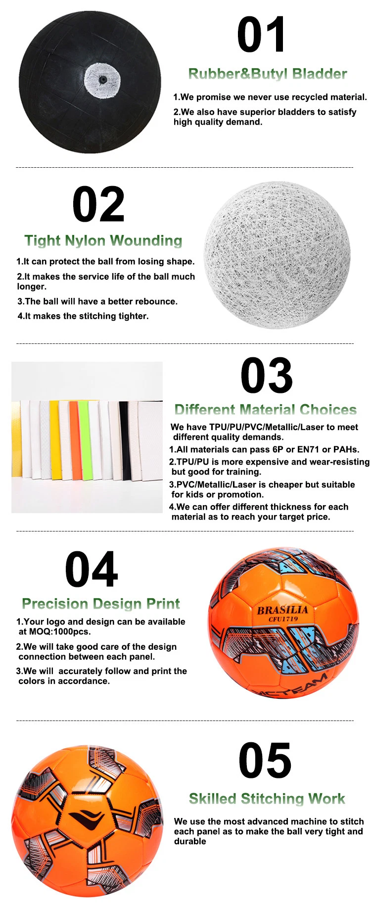 Official Size 5 4 3 Custom Print Drill Soccer Ball