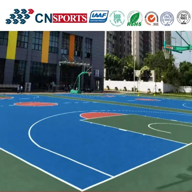Outdoor All Weather High Performance Bright Colors Spu Rubber Sports Court Flooring