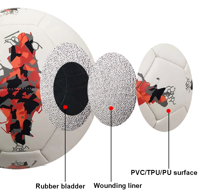 Promotional Soccer Ball Machine Stitched Football PU Leather Material Soccer Ball