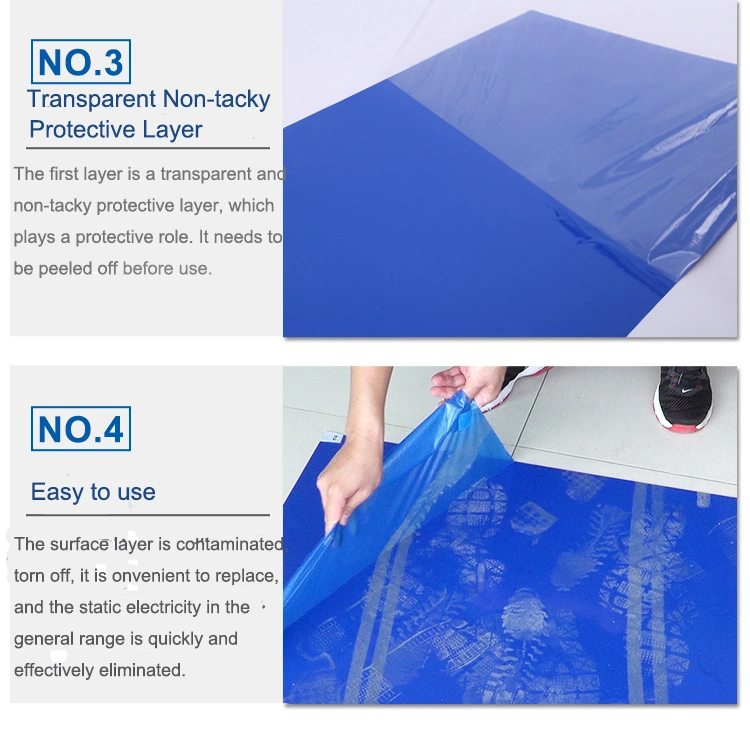 50um Low Viscosity Dust Control Clean Room Tacky Floor Mat for Basketball Ground