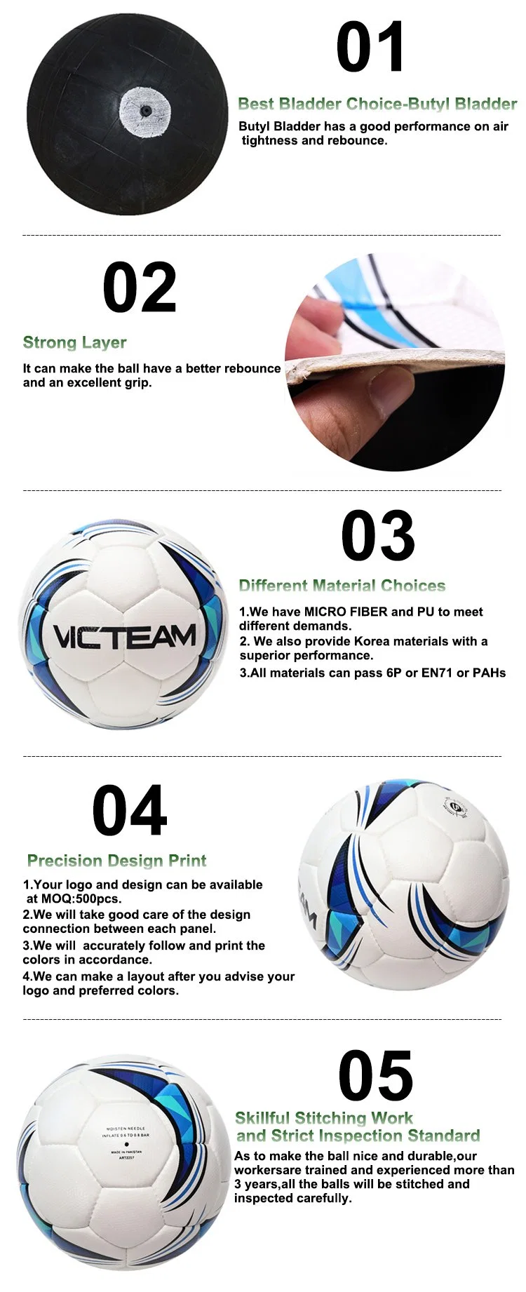 Wear Resistant Normal Size Hand-Sewn Soccer Ball