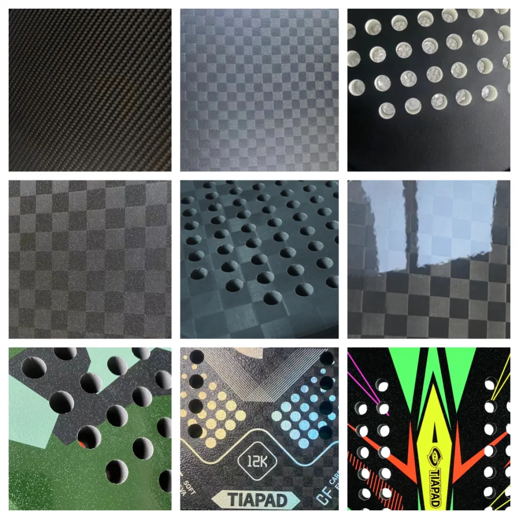 Factory Price Customize Fiberglass Carbon Fiber Padel Racket Full Carbon 3K 12K 18K Padels OEM Sporting Goods Round/ Teardrop/Diamond Carbon Padel Tennis Racket