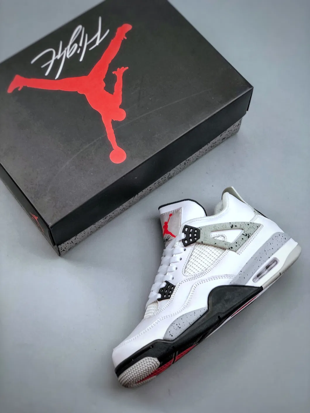 Fashion Air Jordan 4 White Cement Basketball Nike Shoes