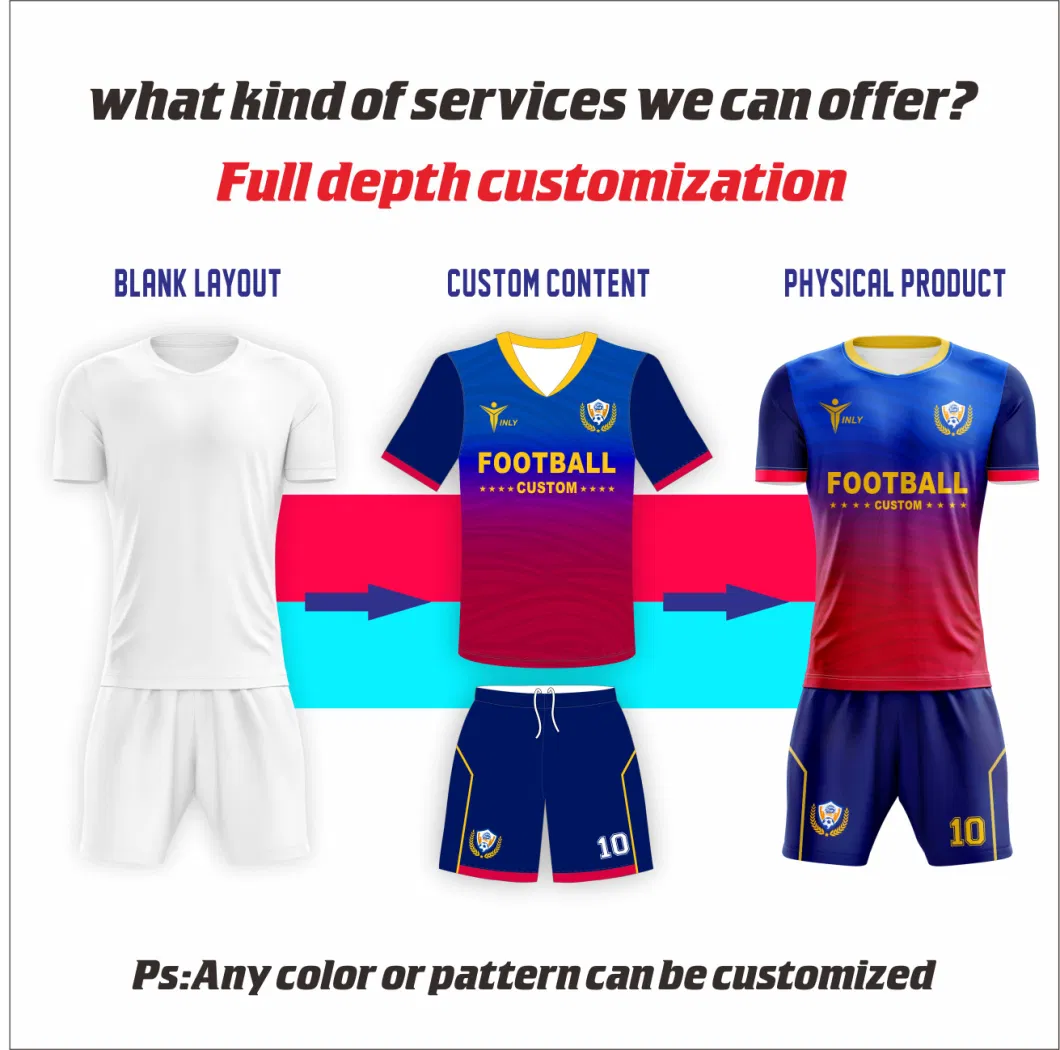 2024 Wholesale Soccer Team Jersey Uniform Set Custom Club Logo Football Jersey