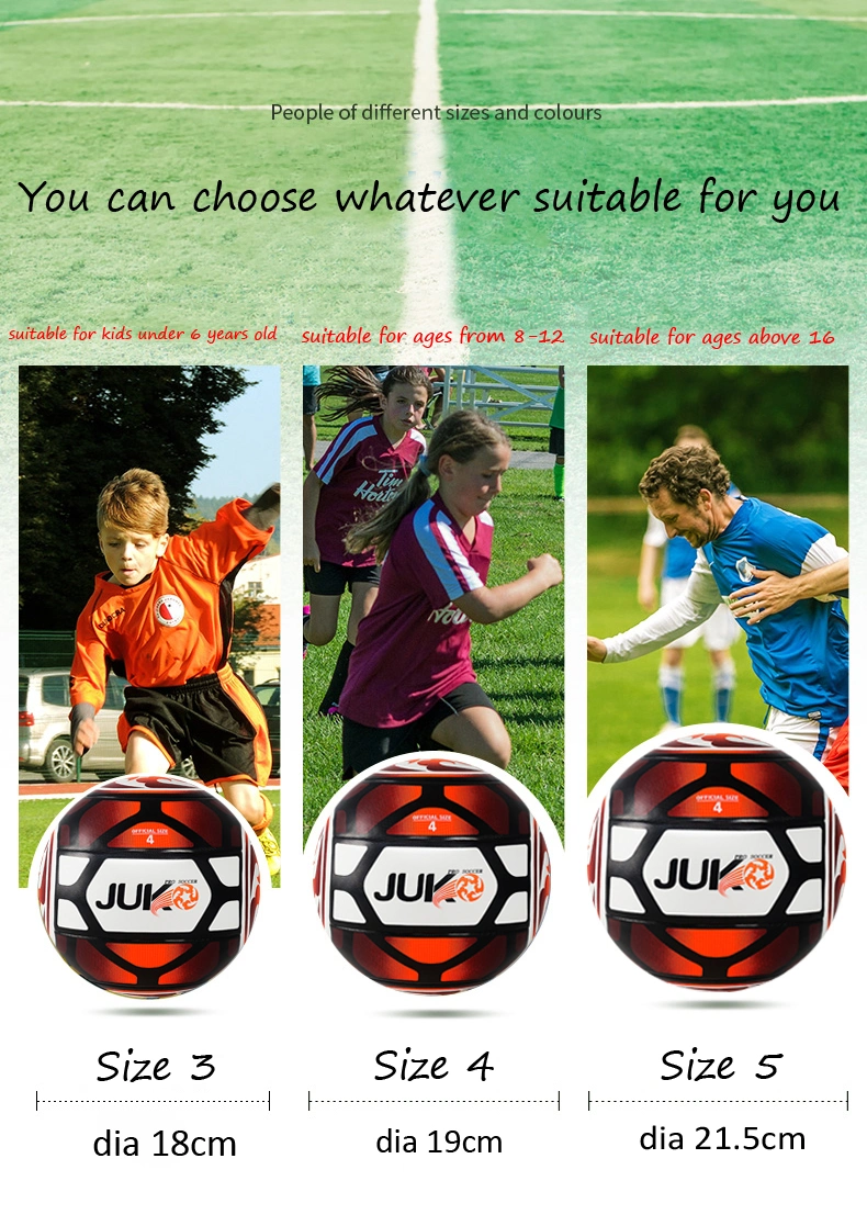 Durable 10 Panels Size 4 Size 5 PU Material Adhesive Training Match Soccer Ball