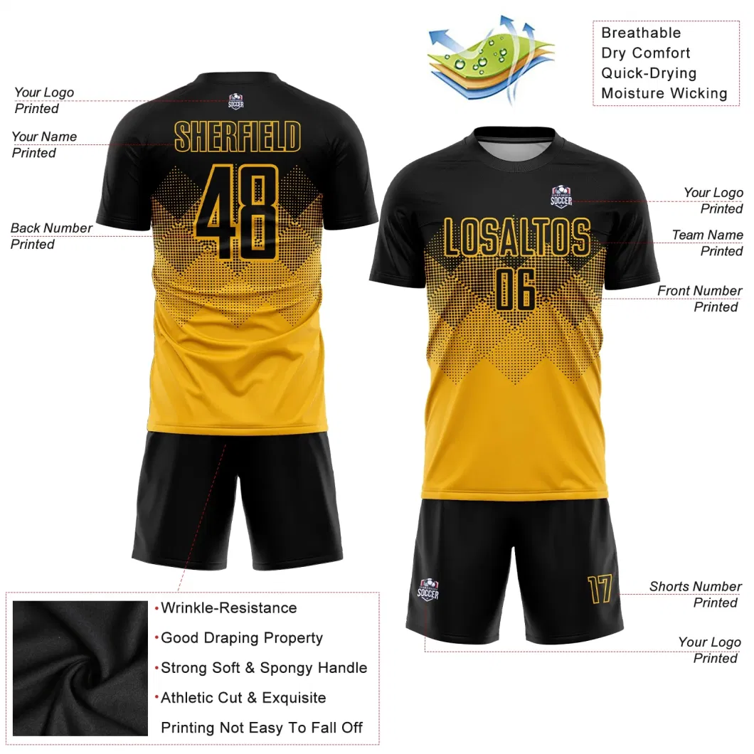 No. 1 New Design Football Shirts Custom Printed Customized Uniform Factory Soccer Jersey T-Shirt