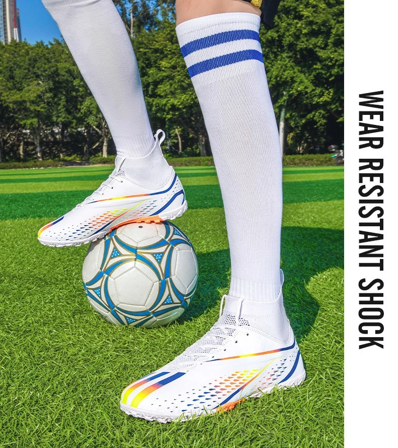 2023 New Arrival Youth Adults High-Tops AG/TF Soccer Futsal Training Sneakers Shoes Professional Football Boots