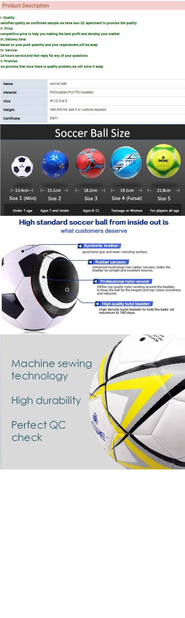 Cheap Custom OEM Printed PVC Soccer Ball