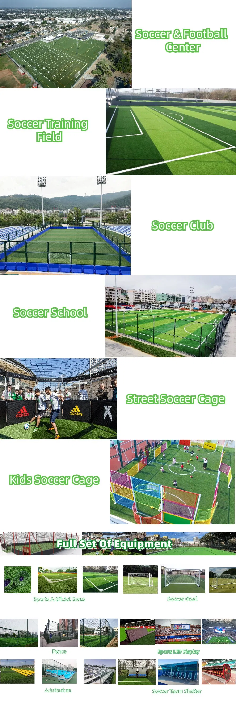 Popular Soccer Sports Pitch/5 a Side Standard Football Field Steel Soccer Cage with Fence