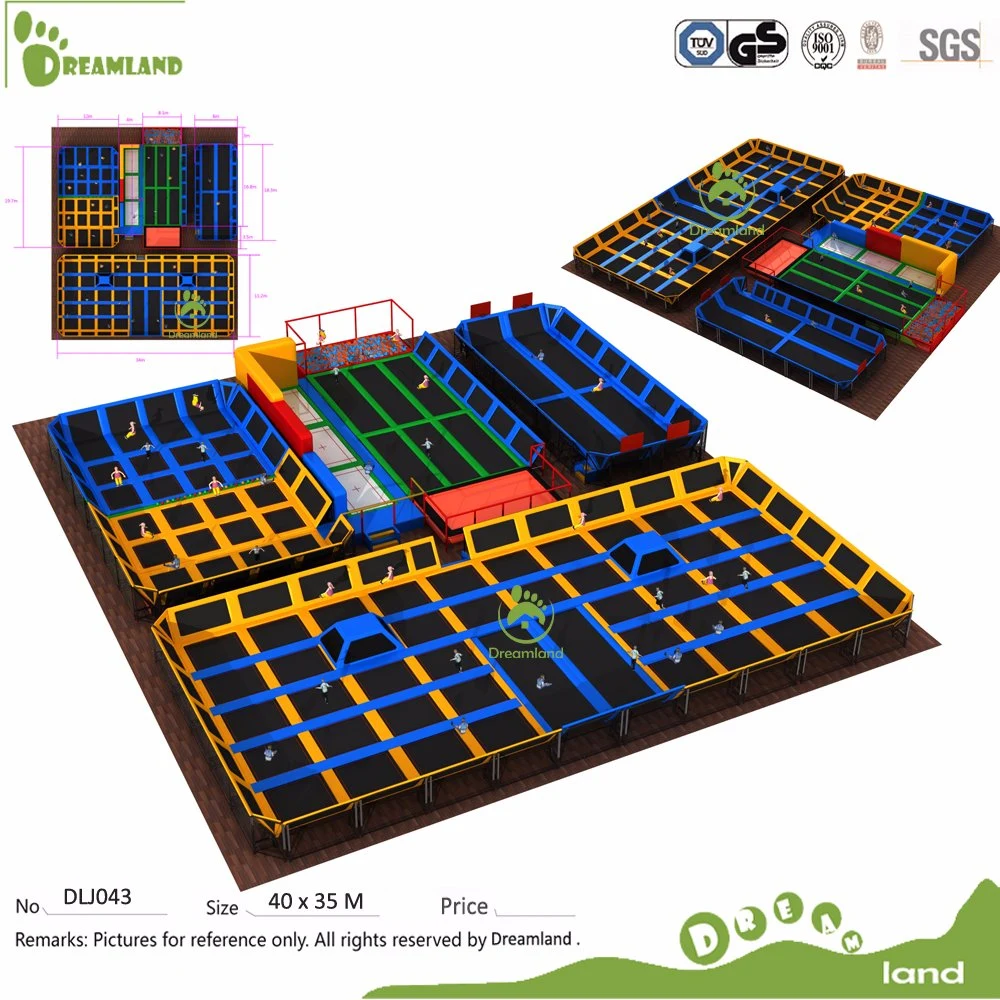 Durable Safe Indoor Kids Trampoline Park with Enclosure, Large Trampoline Park