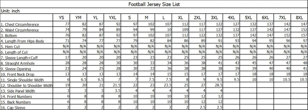 High Quality American Football Practice Jerseys Custom Logo American Football Jersey Uniform