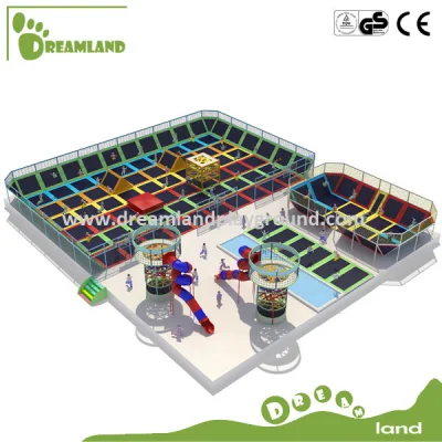 Dreamland Trampolini rettangolari per interni con foam Pit e parete per arrampicata, Trampolini interni personalizzati per bambini