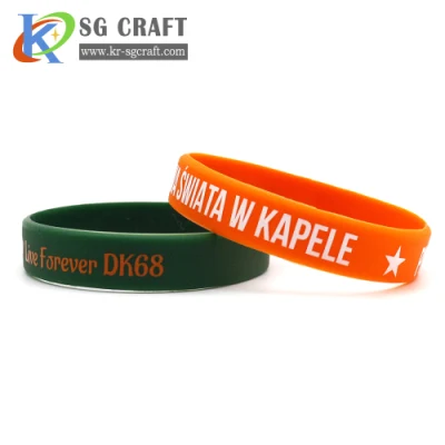 Cinturino da polso RFID regolabile in silicone con logo stampato personalizzato in gomma arcobaleno