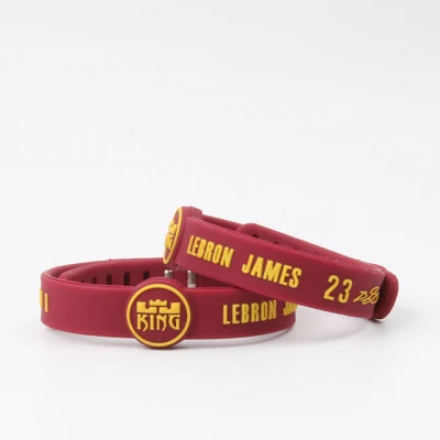 Cinturino da polso in silicone sportivo personalizzato in gomma colorata e personalizzato NBA Basketball