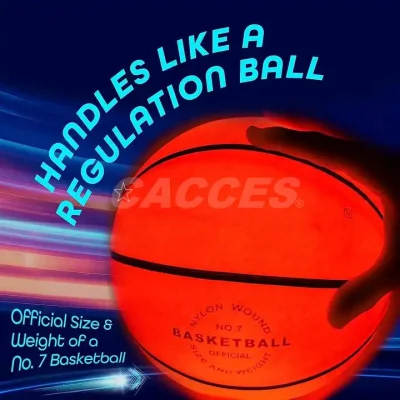 Glow in the Dark Basketball for Teen Boy - palla a cesto rosso brillante, giocattolo LED chiaro per Giochi di palla di Notte - Stuff &amp; Gadget per bambini età 8 anni