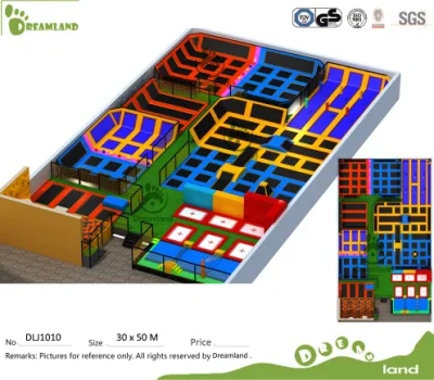 Dreamland Trampolini rettangolari per interni con foam Pit e parete per arrampicata, Trampolini interni personalizzati per bambini