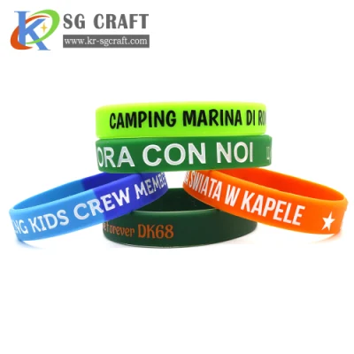 Cinturino da polso RFID regolabile in silicone con logo stampato personalizzato in gomma arcobaleno