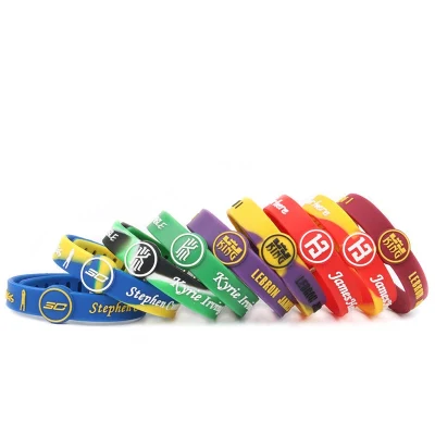 Cinturino da polso in silicone sportivo personalizzato in gomma colorata e personalizzato NBA Basketball