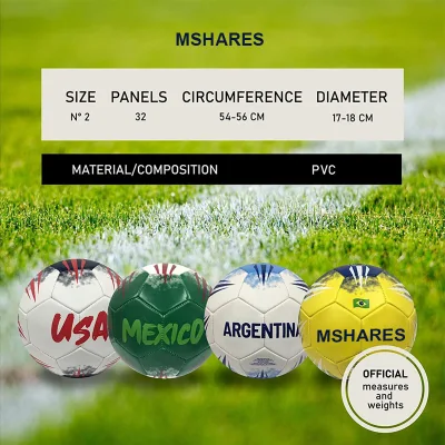 OEM PVC materiale Calcio Promozionale misura 2 palla da calcio per Coppa del mondo