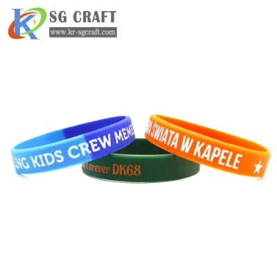 Cinturino da polso RFID regolabile in silicone con logo stampato personalizzato in gomma arcobaleno