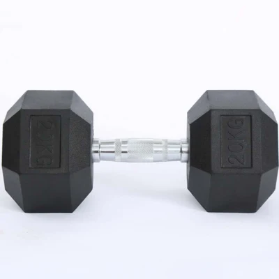 Articoli sportivi Kit di manubri in ferro esagono personalizzabile palestra commerciale Attrezzatura Dumbbell esagonale rivestito in gomma nera
