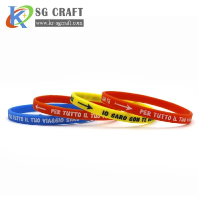 Cinturino da polso RFID regolabile in silicone con logo stampato personalizzato in gomma arcobaleno