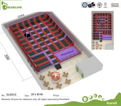 Dreamland Trampolini rettangolari per interni con foam Pit e parete per arrampicata, Trampolini interni personalizzati per bambini