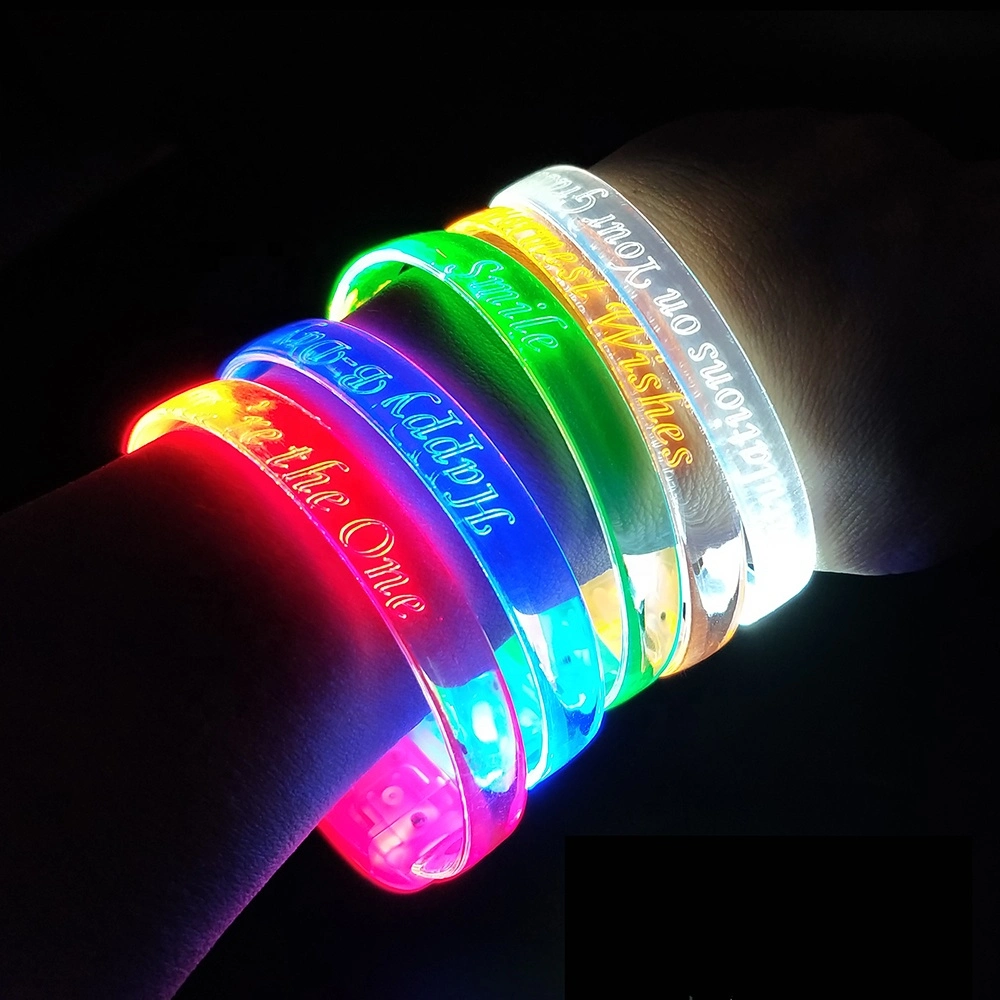 Wholesale Custom Silicone Bracelet for Couple with No Minimum Bracelet Rubber Electric Bands Hair Rubber Band Fxing Tools LED Wristband