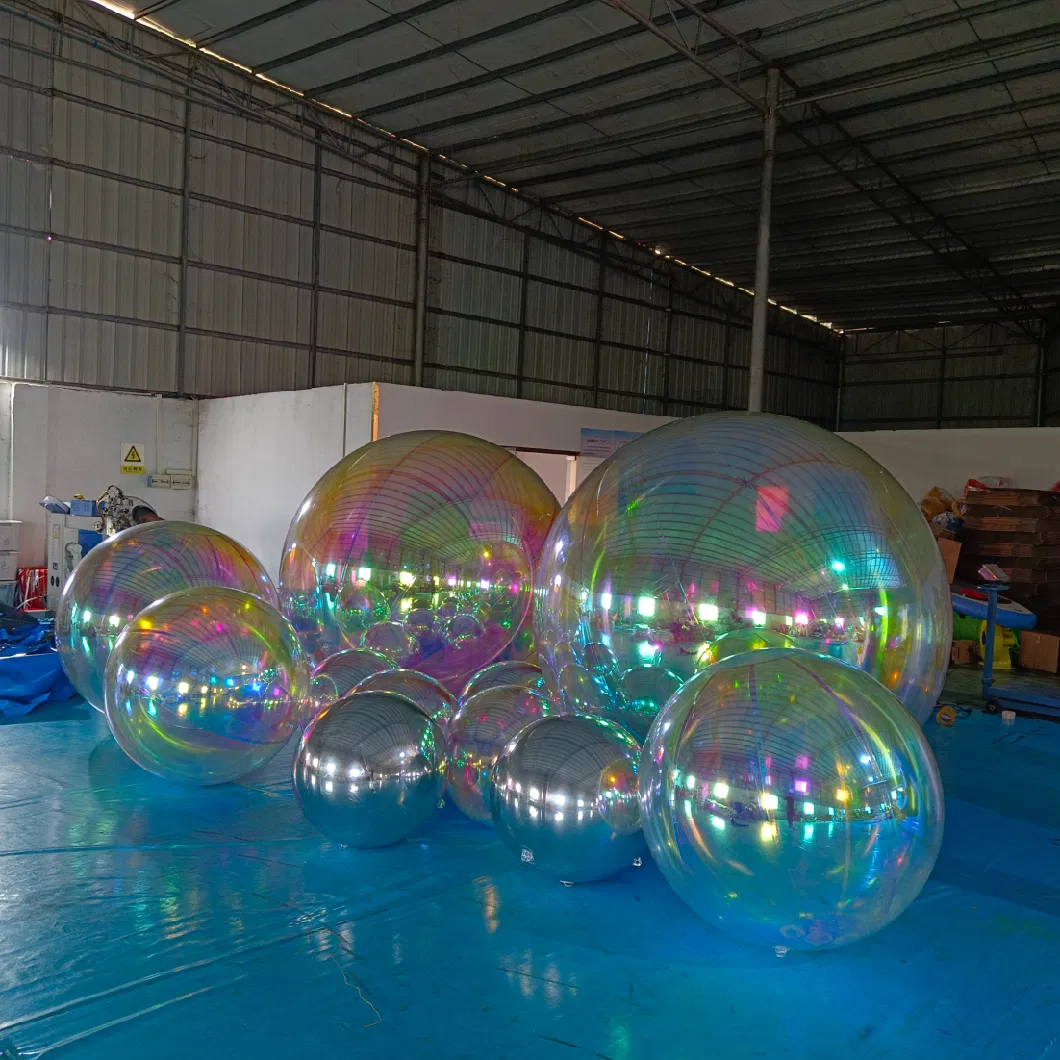 Double Layer Inflatable Mirror Ball PVC Show Ball Mirror Ball Blue