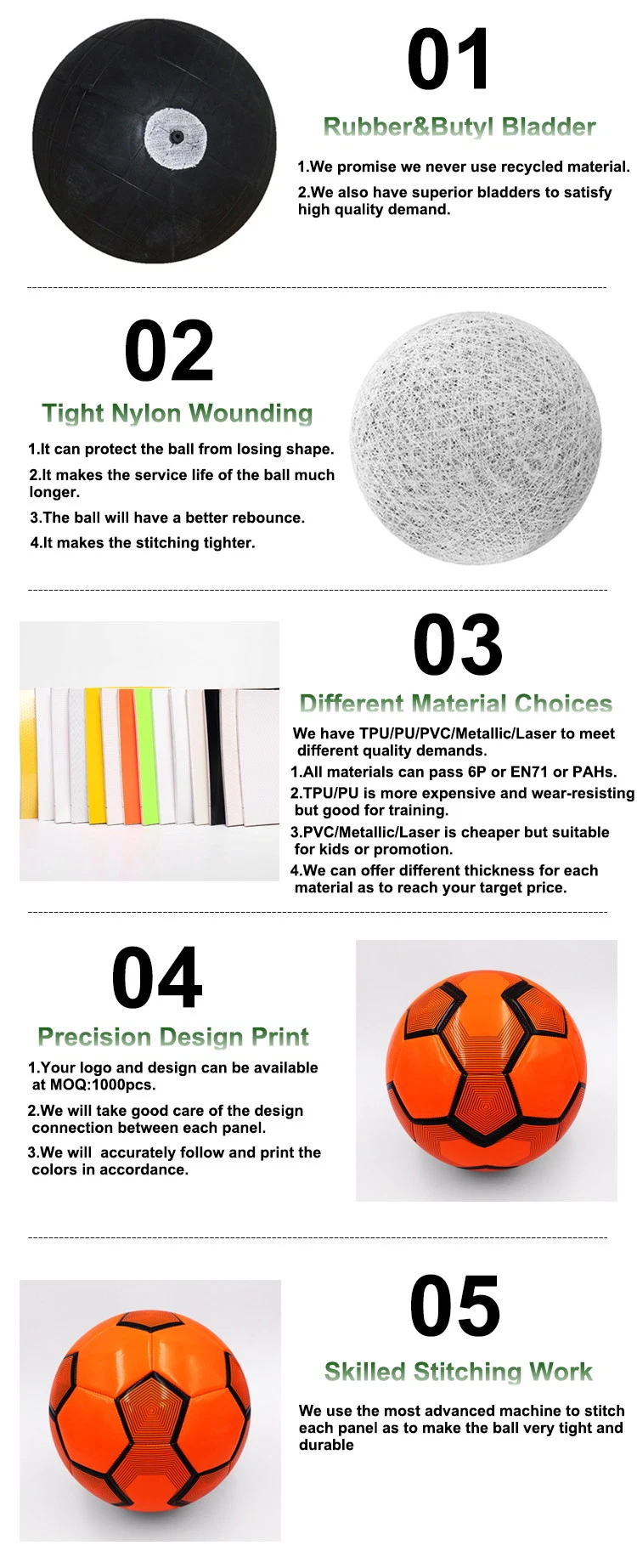 New Design Custom Printed PVC Leather Soccer Ball
