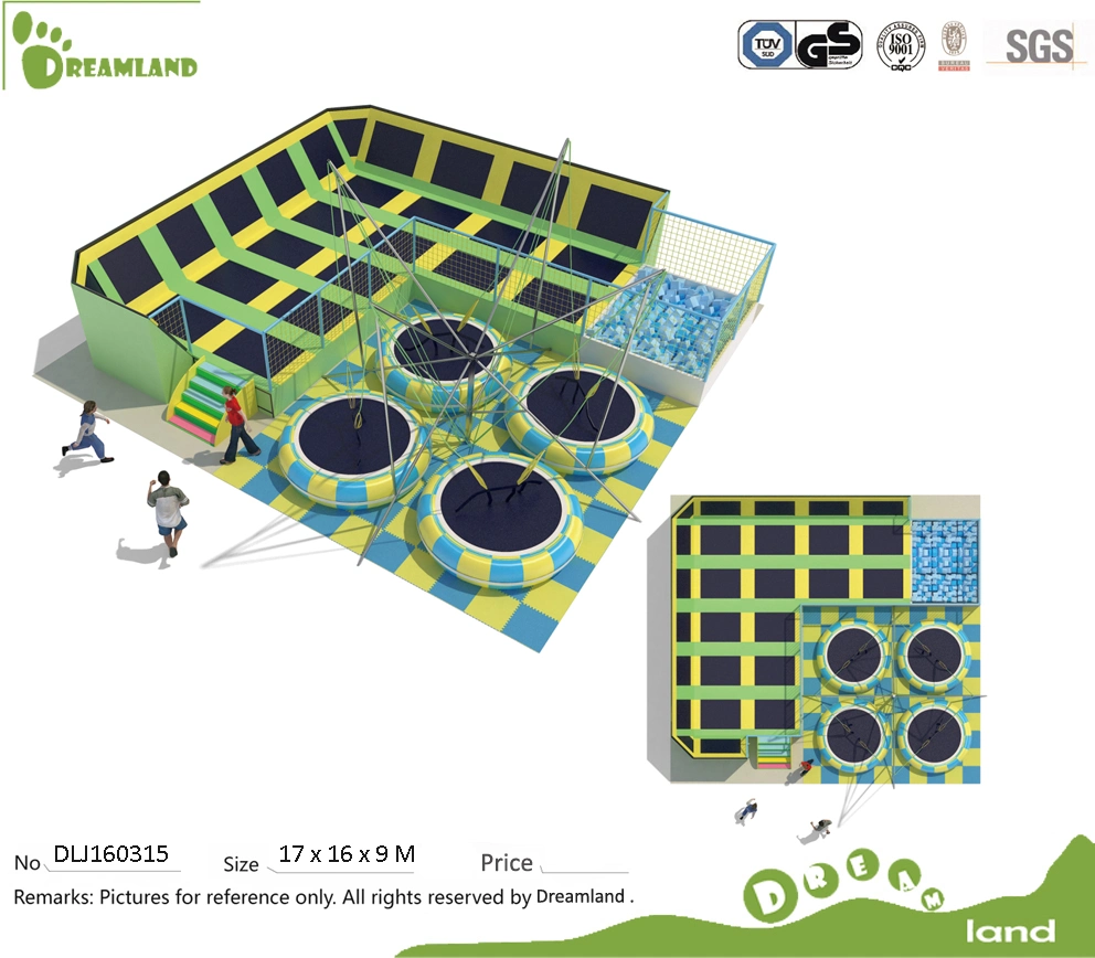 Durable Safe Indoor Kids Trampoline Park with Enclosure, Large Trampoline Park