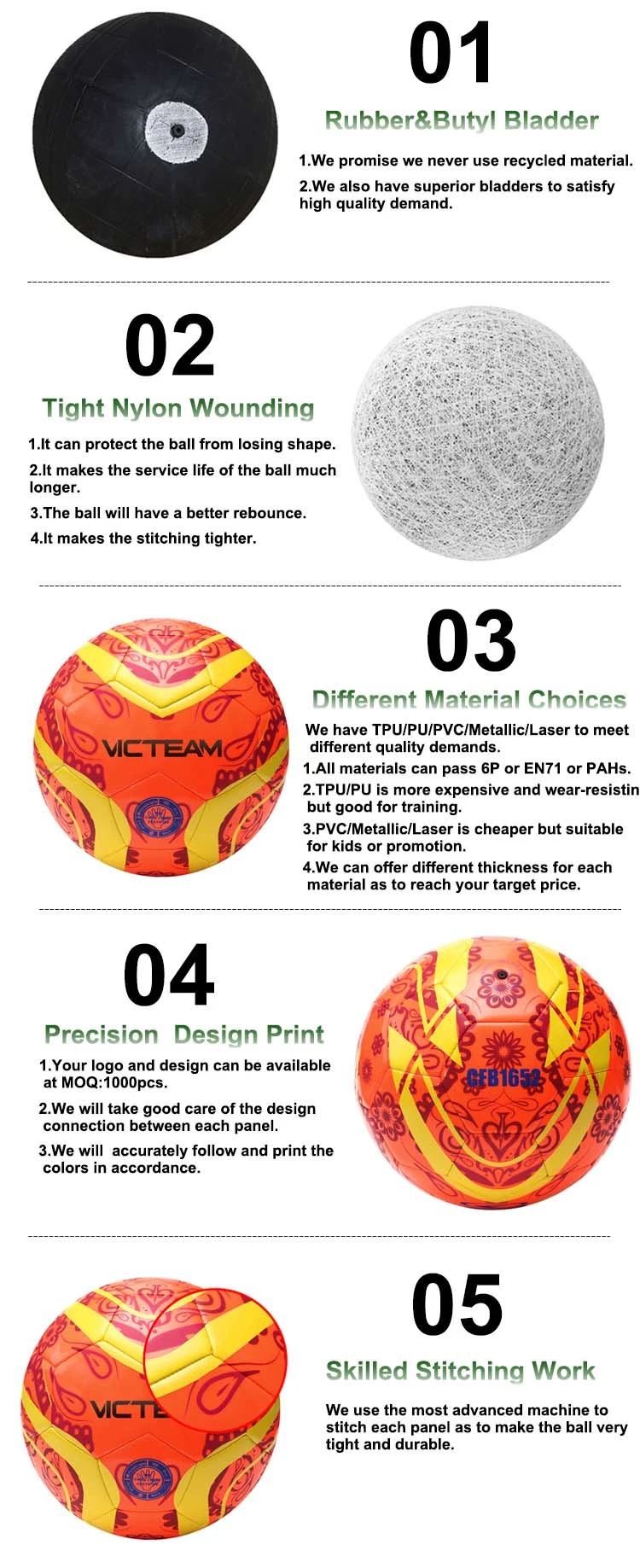 Custom Printed Distinct 9 Inch Football Soccer Ball