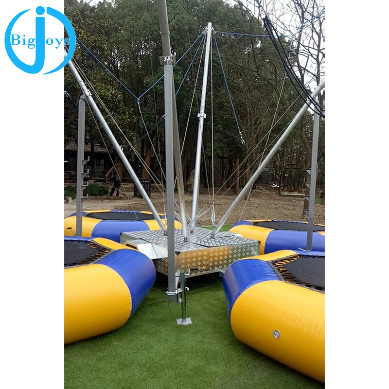 Commercial 4 Person Inflatable Bungee Jumping Trampoline