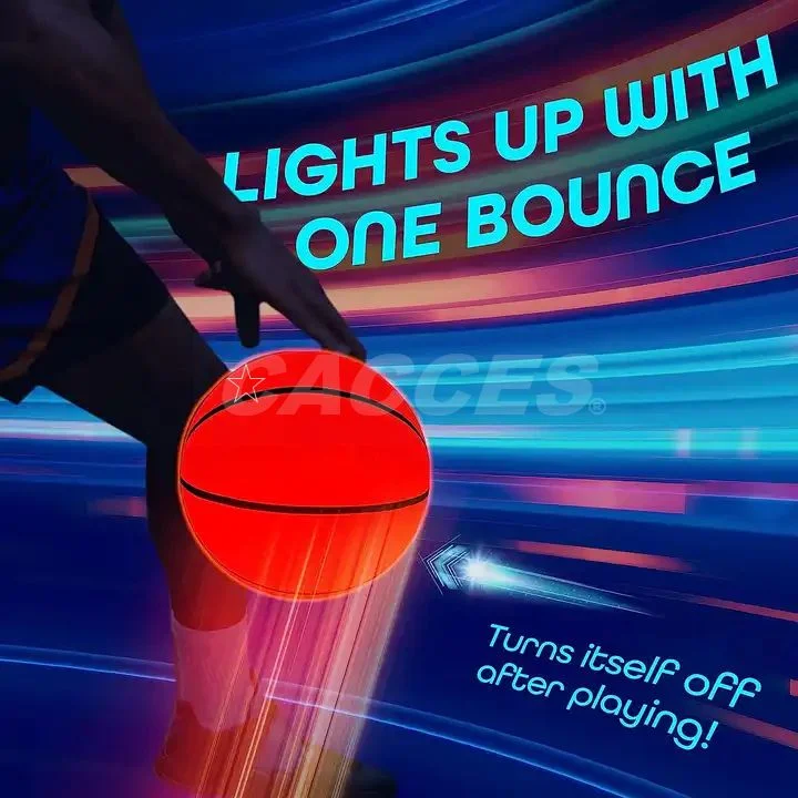 Glow in The Dark Basketball for Teen Boy - Glowing Red Basket Ball, Light up LED Toy for Night Ball Games - Sports Stuff &amp; Gadgets for Kids Age 8 Years Old up