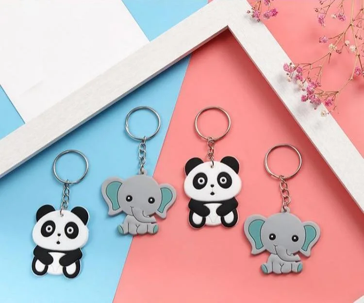 Hot Selling Button Badge String 3D Soft Rubber Animal Kayak Melody Silicone Plastic Wholesale Keyrings Metal Mini Toys Souvenir Gift Keychain