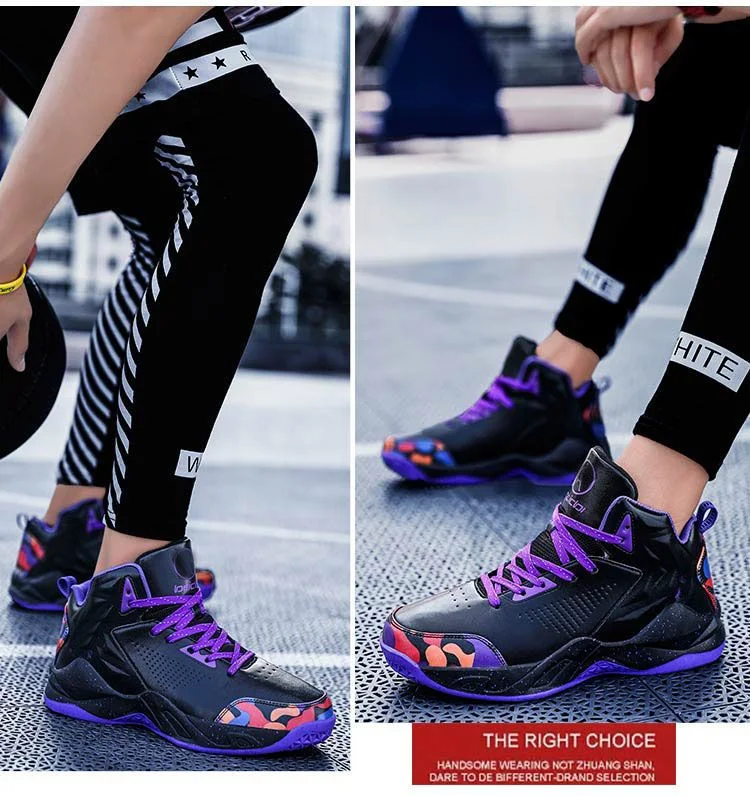 New Arrival Breathable Basketball Shoes Boys Students Friction Sound Combat Training Sport Shoes for Youth Men