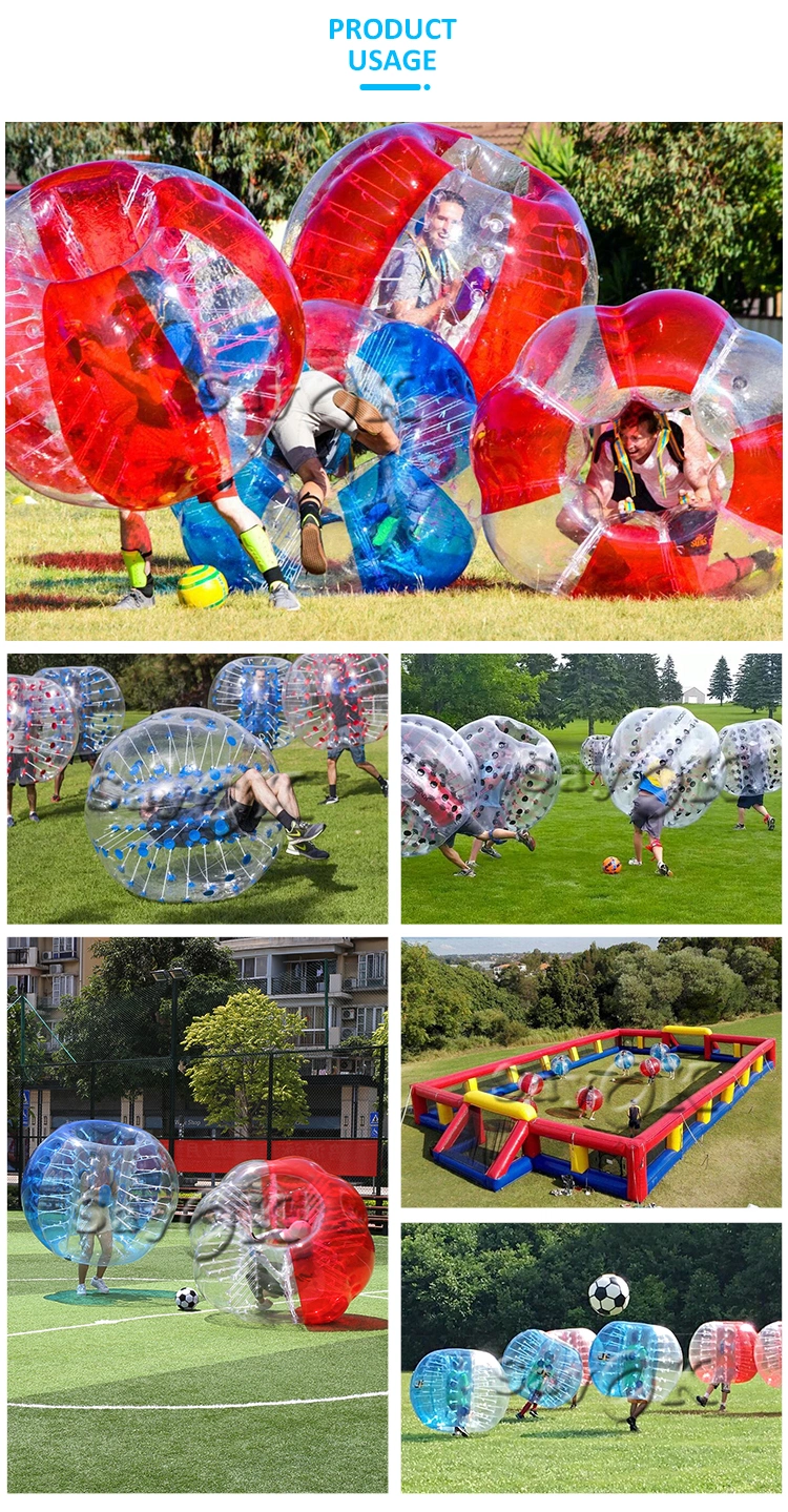 Sayok Funny PVC Giant Inflatable Bumper Ball for Adults Bubble Football Soccer Ball Bubble Ball Bumper Zorb Ball with Colored Dots