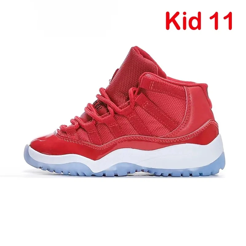 Hot 2023 Kids 11s Kid Basketball Shoes Jam Bred Youth Fashion Boys Sneakers Children Boy Girl White Athletic Toddlers Outdoor Size 28-35 Designer Shoes