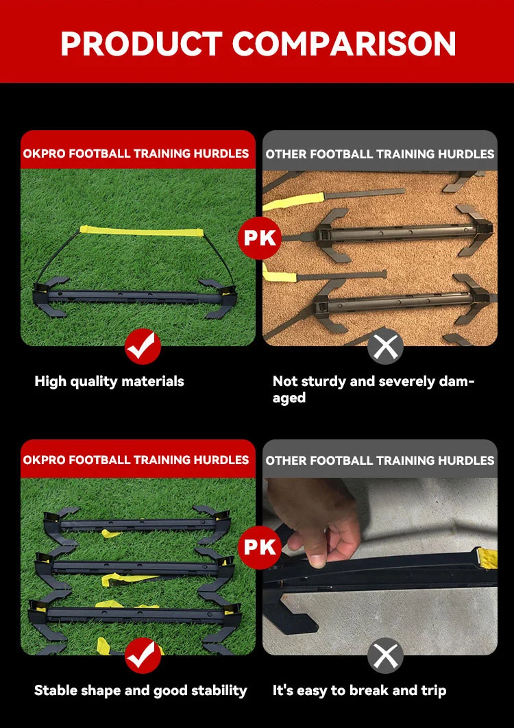 Professional Football Soccer Training Equipment Adjustable Training Fitness Agility Hurdles