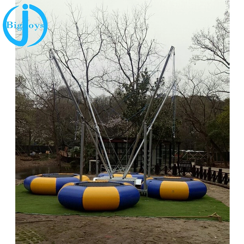 Commercial 4 Person Inflatable Bungee Jumping Trampoline